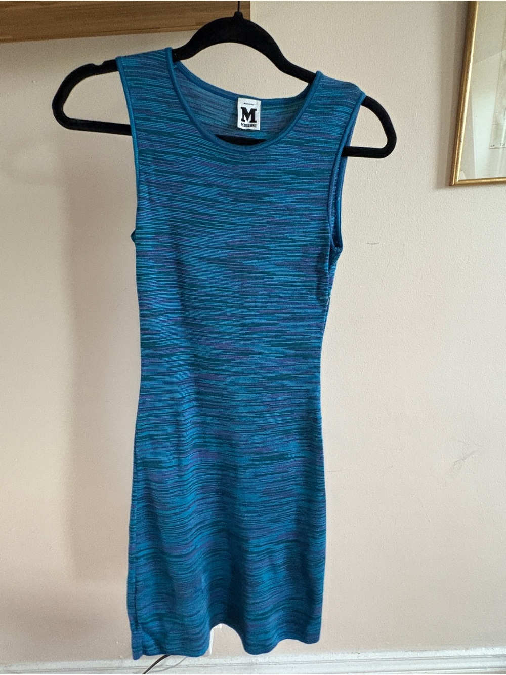 Missoni Blue Space-Dye Sleeveless Knit Dress